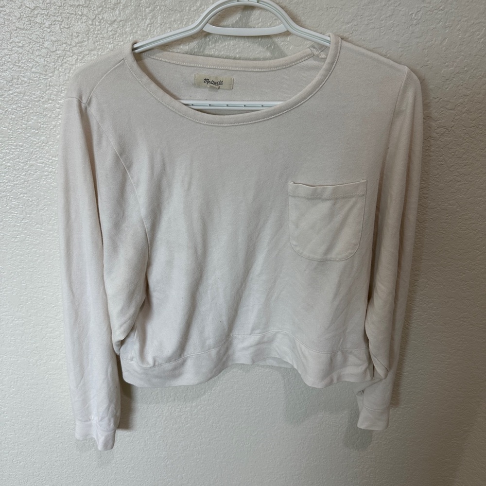 madewell cream cropped Top